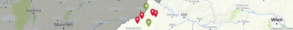 Kartenansicht für Apotheken-Notdienste in der Nähe von Antiesenhofen (Ried, Oberösterreich)